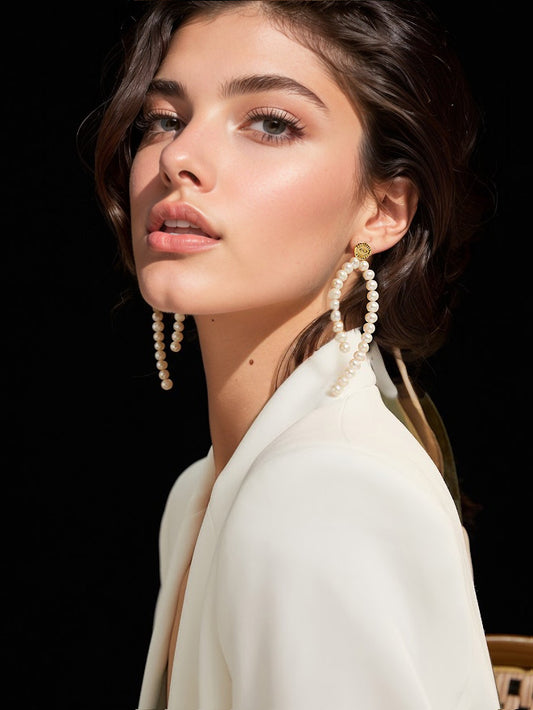 Handmade Graceful Pearl Earrings - CélineDor