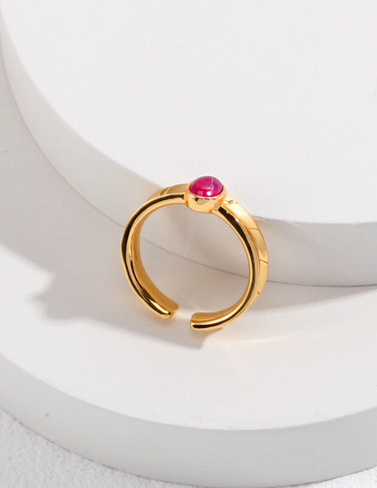 Golden Serenity Ruby Ring - CélineDor