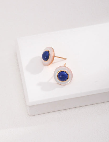 Prussian Blue Stone Earrings