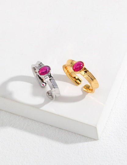 Golden Serenity Ruby Ring - CélineDor