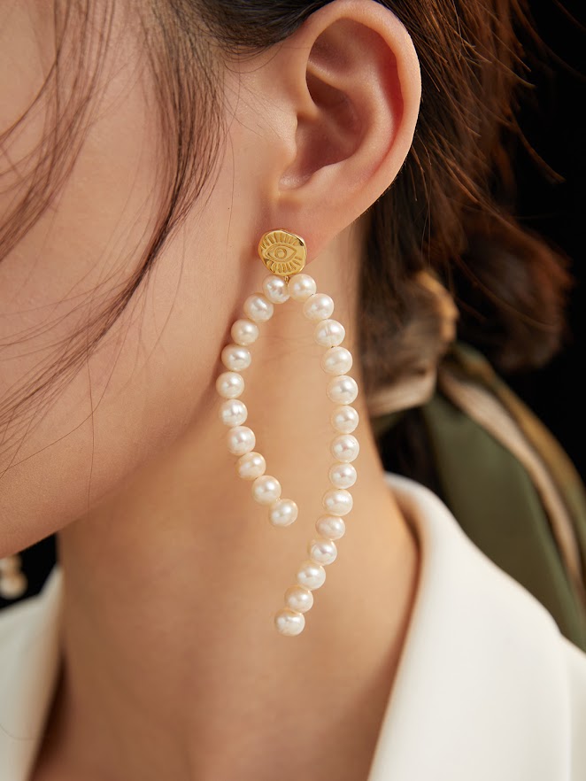 Handmade Graceful Pearl Earrings - CélineDor