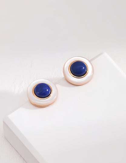 Prussian Blue Stone Earrings